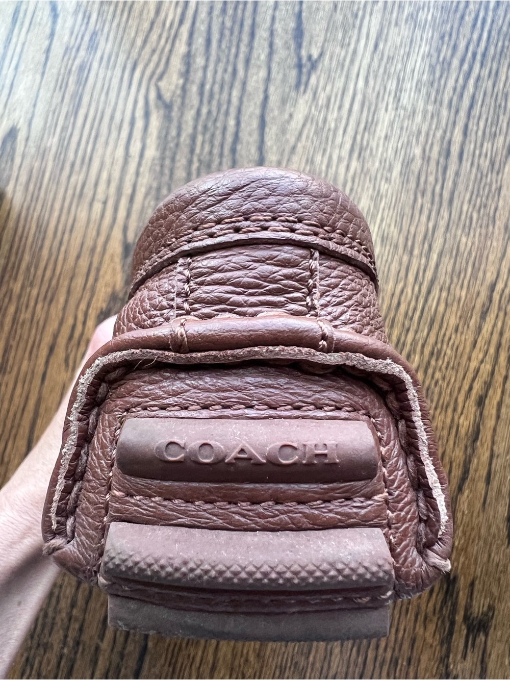 COACH Crosby Driver Brown Pebbled Leather Loafers - Picture 6 of 10